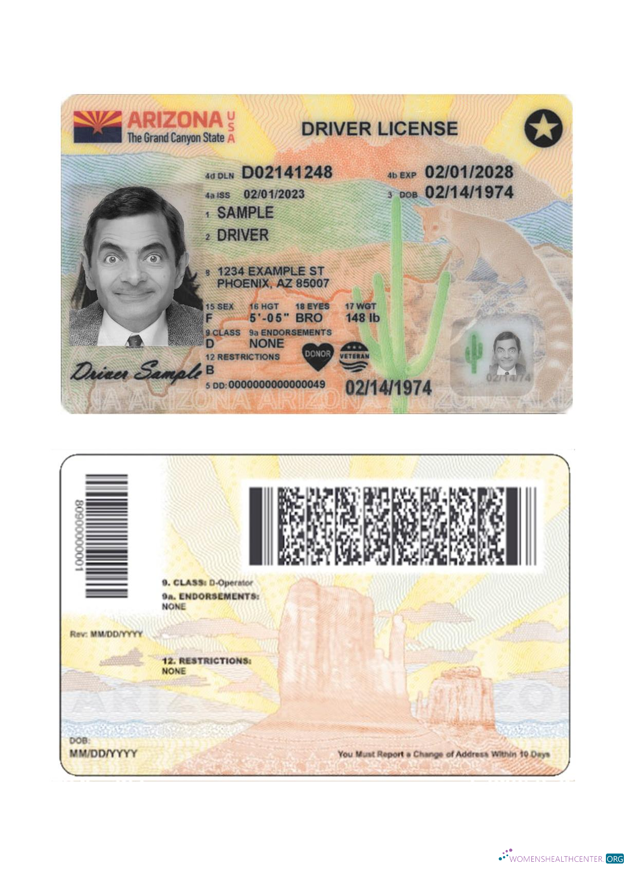 download USA Arizona driving license 2023 present